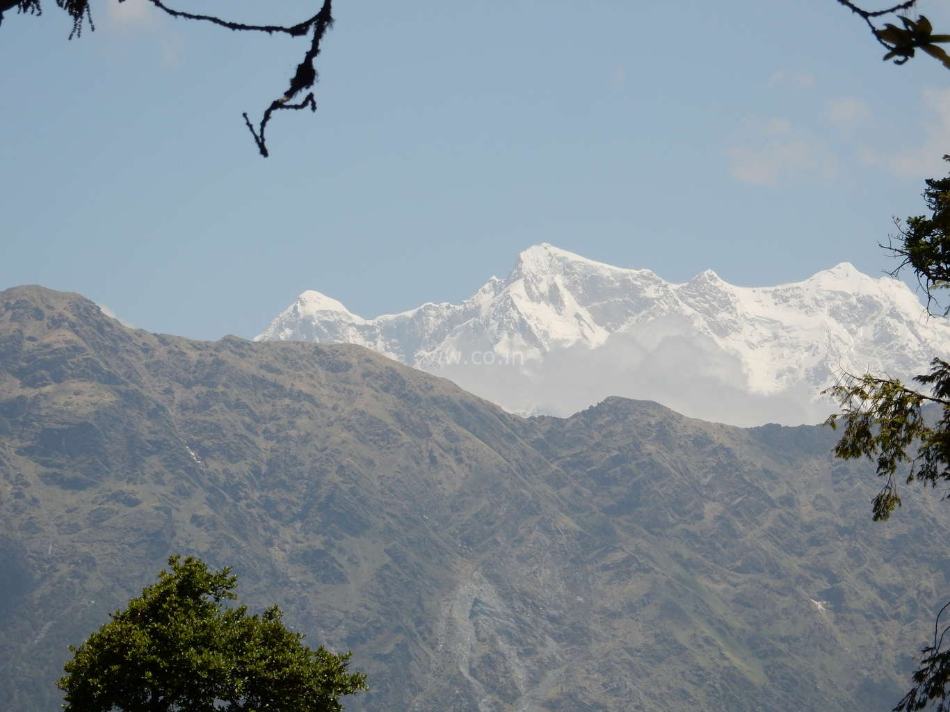 Snow capped mountains view from Tungnath trek in the month of June
