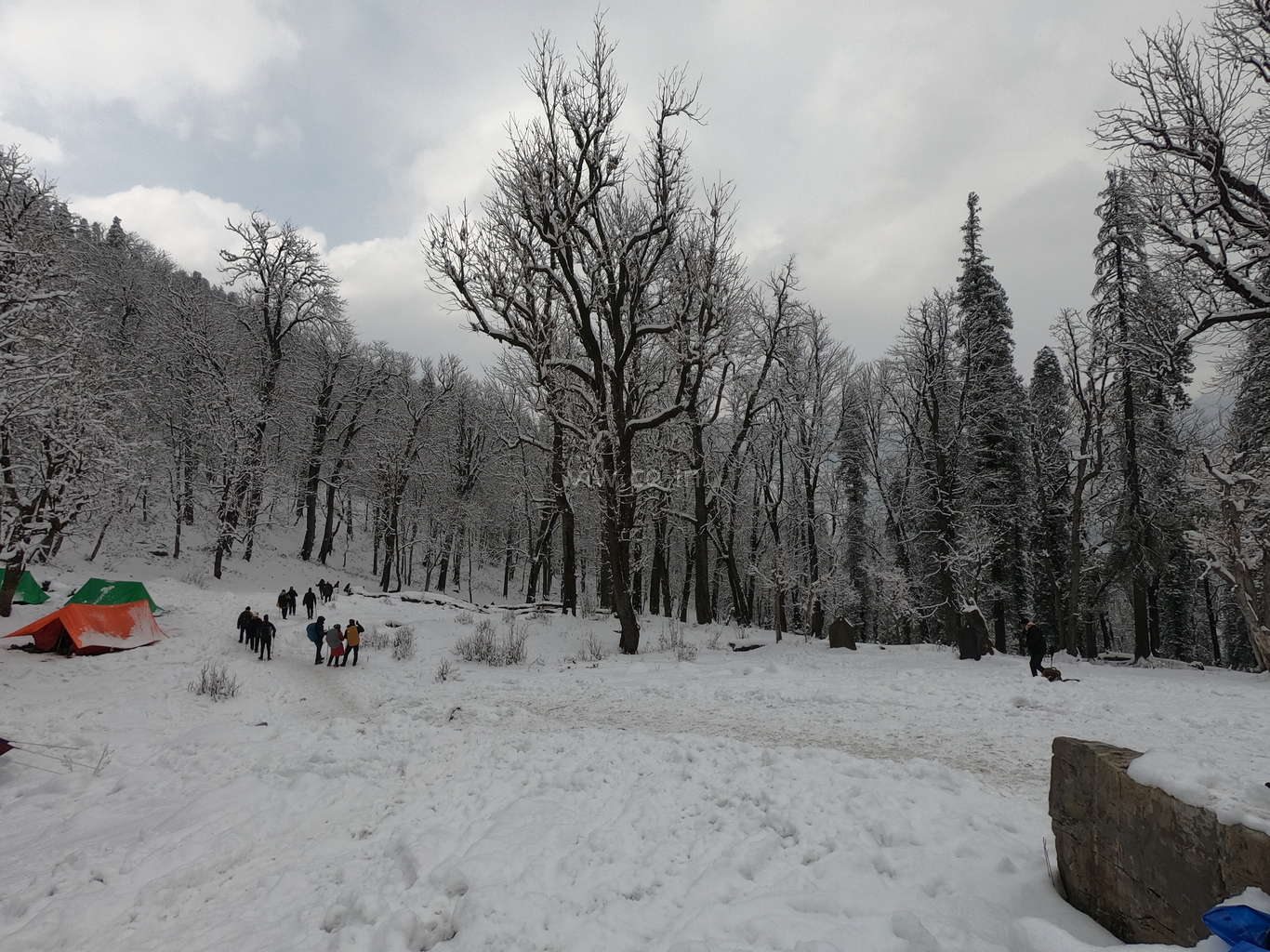 Kedarkantha trek full of snow in the month of December christmas